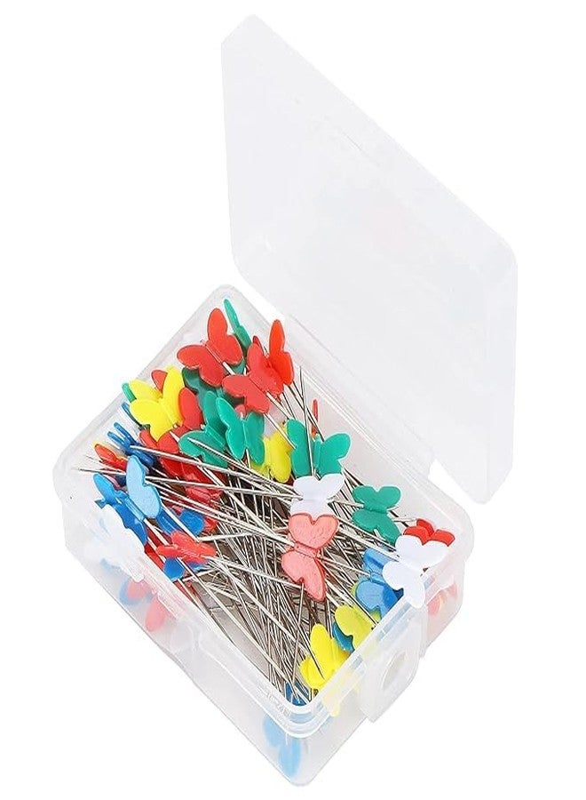 Gemsy Butterfly Head Dressmaking Sewing Pins | Fashion Essentials Stainless Steel Craft DIY Garment Rust-Resistant Tailoring Tools Sewing Accessories | Crafting Materials Fabric Needles - Image 1